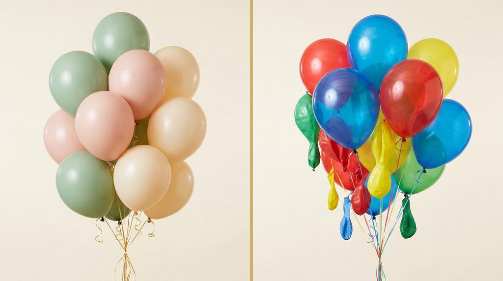 Professional grade balloons compared to retail dollar store balloon quality