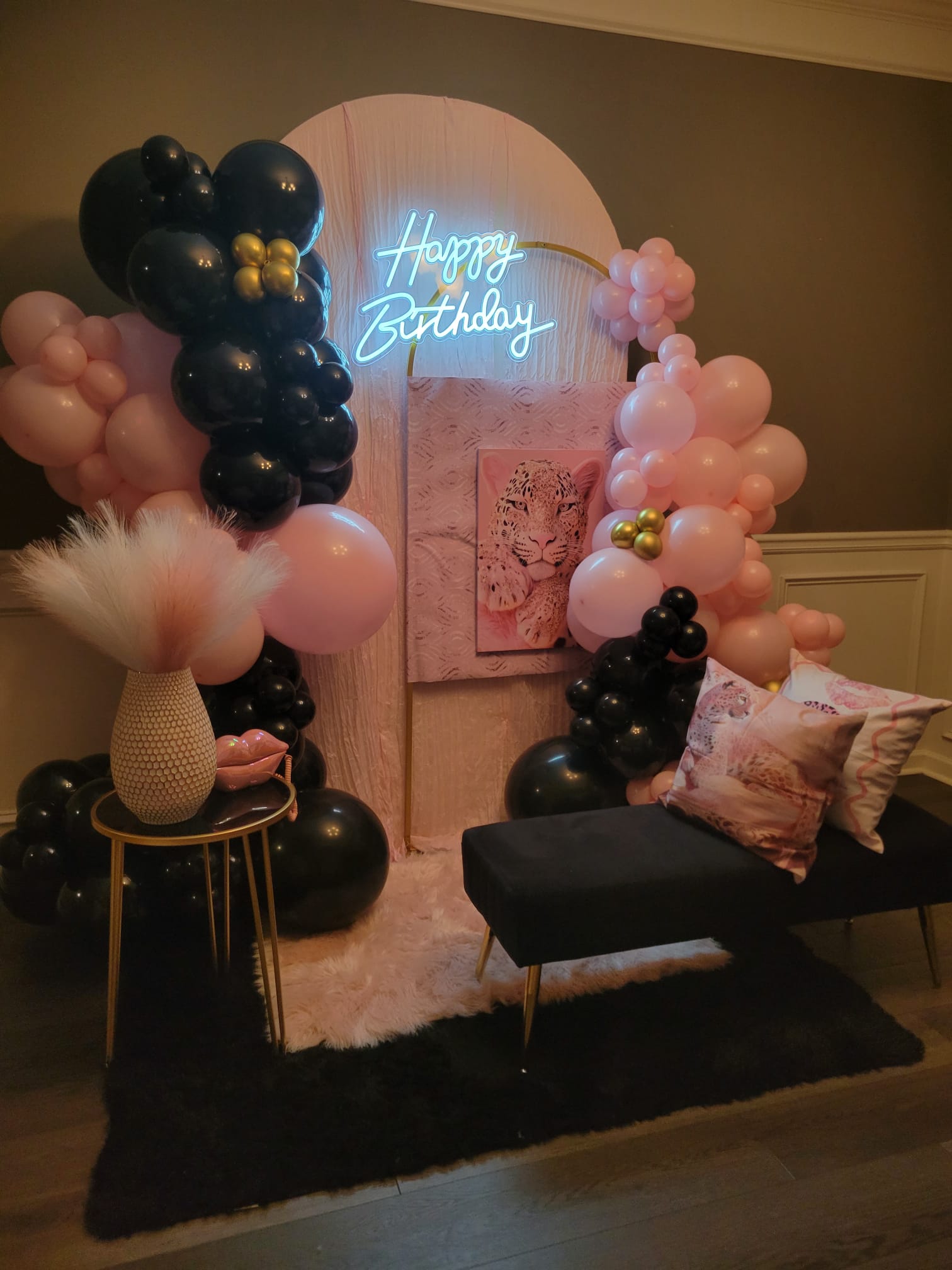 Organic balloon decor arch and garland in Warner Robins GA